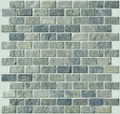 Green slate brick pattern mosaic