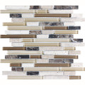 Tilecrest Eclipse Series Glass Stone Blend Mosaics Espresso Linear