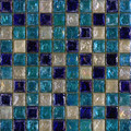 Seaside glass tile blend: White & Sea Blue & Cobalt Blue 