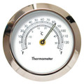 White 1 7/16" (36mm) "Shower Proof" Miniature Quartz Clock Thermometers