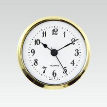 3 7/8" (98mm) White Arabic Standard Econ Quartz Clock Fit-Ups