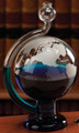 Frost Globe Map Storm Hand Blown Glass Barometer