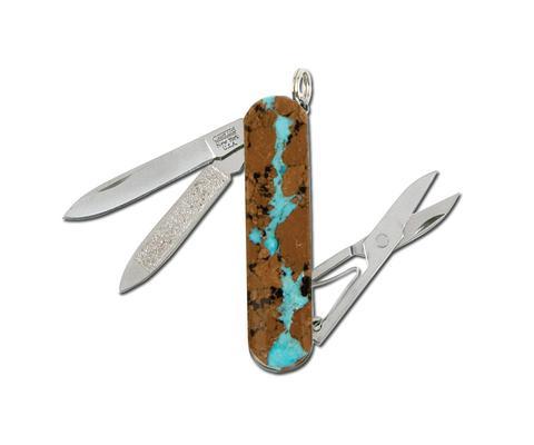 Vein Turquoise Scissors Knife