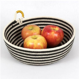 Happy Striped Woven Table Basket 