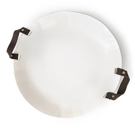ceramic and leather platter