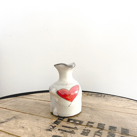 Handmade ceramic creamer with heart