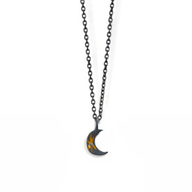 Small Black Moon Necklace 