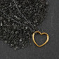 Gold Open Heart Necklace on Black Chain 