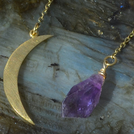 brass crescent moon earrings 