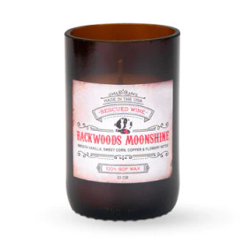 Backwoods Moonshine Recycled Wine Bottle Candle