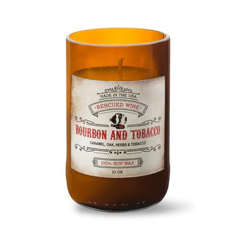 Rescued Wine Candles Bourbon and Tobacco Wine Bottle Candle