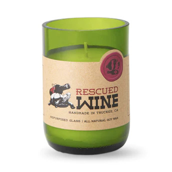 Rose Recycled Wine Bottle Candle