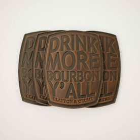 Drink More Bourbon Yall - Leather Coasters