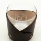 Leather Rocks Glass - Brown Water