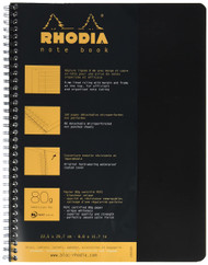 Rhodia Wirebound Notebook with 80 sheets - A4+ (9 x 11.75 inches) - Lined, Black