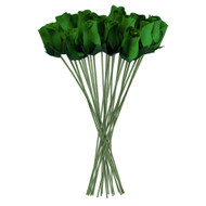 Green Realistic Wooden Roses 32 Count