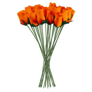 Orange Realistic Wooden Roses 32 Count