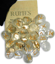 Starlinks Crystal Quartz Gemstone Runes with Velvet Pouch and Instruction Pamphlet