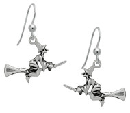 Starlinks Silver Flying Witch Earrings