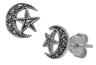 Starlinks Moon and Star Marcasite Studs