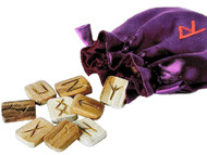 Eastgate Resource Wooden Runes Set of 25 with Satin Pouch