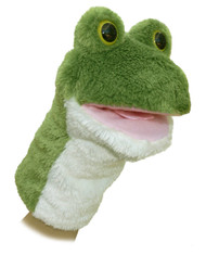 Aurora Interactive Hand Puppet Frog Stuffed Animal - Storytelling Adventures - Playful Learning - Green 10 Inches