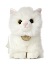 Aurora Adorable Miyoni Angora Kitten Stuffed Animal - Lifelike Detail - Cherished Companionship - White 7.5 Inches
