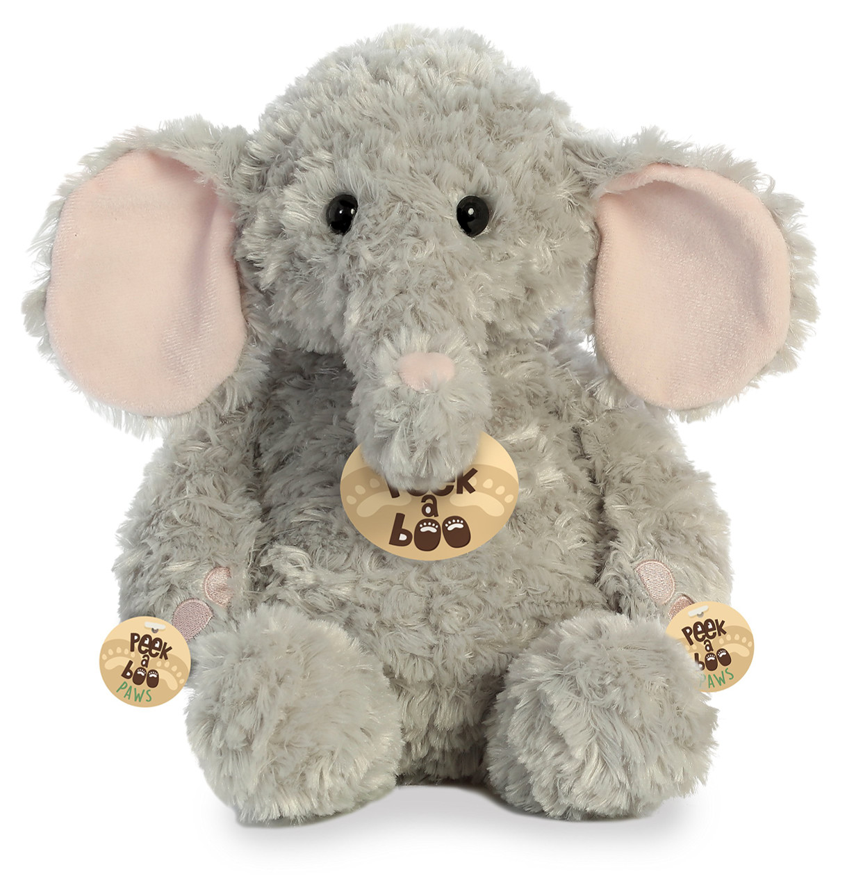 Aurora Peek A Boo Elephant Plush Grey
