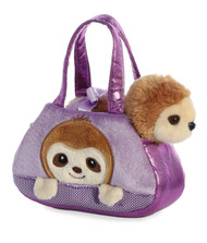Aurora Fashionable Fancy Pals Peek-A-Boo Sloth Stuffed Animal - On-The-go Companions - Stylish Accessories - Multicolor 7 Inches