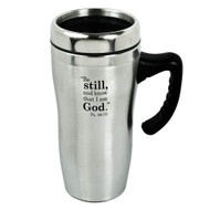 "Be Still and Know" Stainless Steel Travel Mug w/Handle