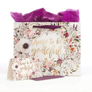 Choose to Be Grateful Medium Inspirational Gift Bag with Tissue Paper and Card