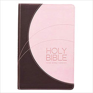 KJV Holy Bible, Standard Bible, Pink and Brown Faux Leather Bible w/Ribbon Marker, Red Letter Edition, King James Version