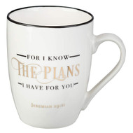 I Know The Plans Jeremiah 29:11 Ceramic Christian Coffee Mug for Women and Men - Inspirational Coffee Cup and Christian Gifts (12-Ounce Ceramic Cup)