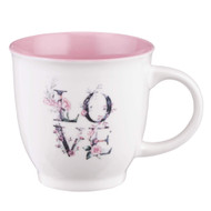 Pink Roses Love Coffee/Tea Mug for Women | Inspirational Pink Coffee Cup for Tea, Do Everything in Love Collection, 14 Ounce Ceramic