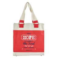Christian Art Gifts Red Retro Canvas Tote Bag | Hope Anchors The Soul Hebrews 6:19 | Magnetic Closure Heavy Cotton Canvas Lined Handbag for Women