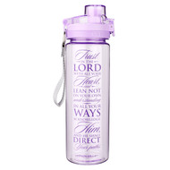 Trust in The Lord Purple Water Bottle w/Proverbs 3:5-6 - Christian Water Bottle for Women & Men, Scripture Inspirational Water Bottle for Everyday Use (BPA Free 28oz Wide Mouth Water Bottle)