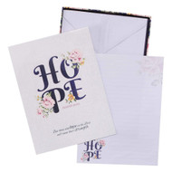 Christian Art Gifts Floral Writing Paper Stationary Set w/Scripture |Hope In The Lord - Isaiah 40:31 Bible Verse | 40 Sheets Notepad Paper 6.3" x 8.5", 20 Matching Envelopes 4.5" x 6.5"