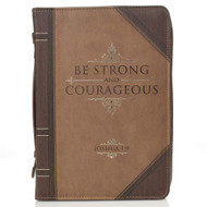 Antique Book "Be Strong & Courageous" Bible / Book Cover - Joshua 1:9 (Large)
