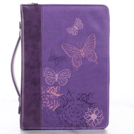 Purple Butterflies Bible / Book Cover - 2 Corinthians 5:17 (Medium)