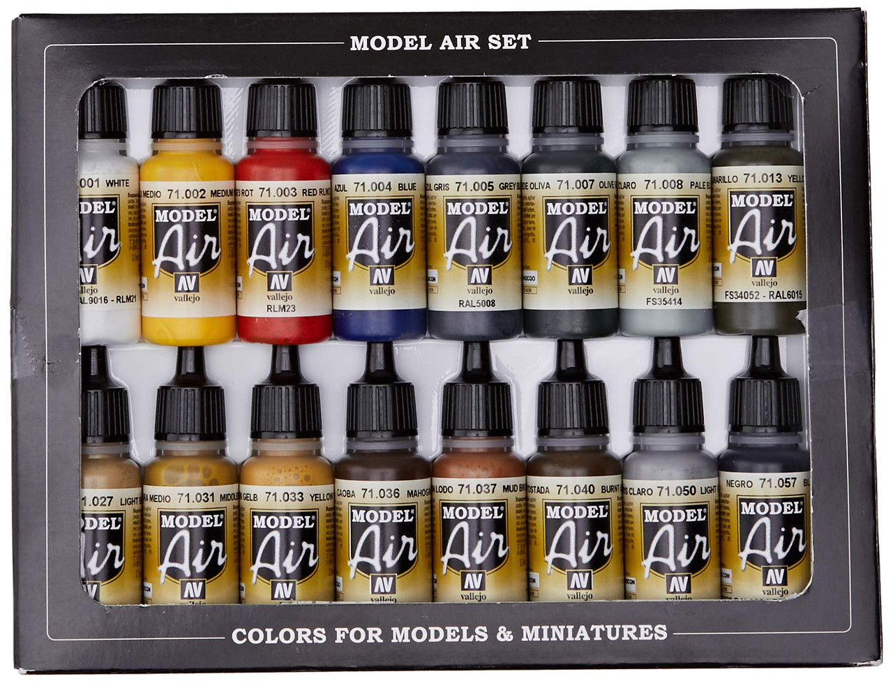 Vallejo WWII USAAF Model Air Paint Set, 17ml, 16-Pack
