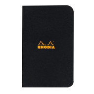 Rhodia Slim Staplebound Notebook - Graph 24 sheets - 3 x 4 3/4 - Black cover