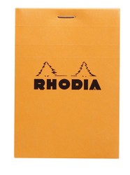 Rhodia Staplebound Notepad - Graph 80 sheets - 3 3/8 x 4 3/4 - Orange cover