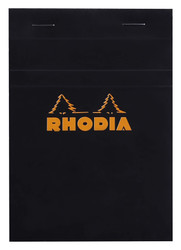 Rhodia Staplebound Notepad - Graph 80 sheets - 4 x 6 - Black cover