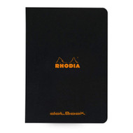 Rhodia Slim Staplebound Notebook - Dot grid 48 sheets - 6 x 8 1/4 - Black cover