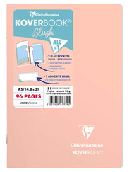 Clairefontaine Koverbook Blush Staplebound Notebook - 6 x 8 1/4 - 48 Lined Sheets - Coral