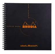 Rhodia Reverse Book & Dot Book - Dot grid 80 sheets - 8 1/4 x 8 1/4 - Black cover