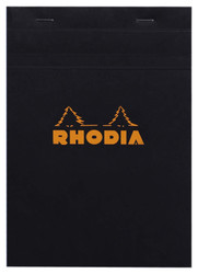 Rhodia Staplebound Notepad - Graph 80 sheets - 6 x 8 1/4 - Black cover