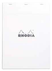 Rhodia Staplebound Notepad - Lined w/ margin 80 sheets - 6 x 8 1/4 - White cover