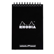 Rhodia Wirebound Notepad - Dot grid 80 sheets - 4 x 6 - Black cover