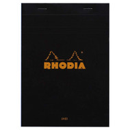 Rhodia Staplebound Notepad - Lined w/ margin 80 sheets - 6 x 8 1/4 - Black cover